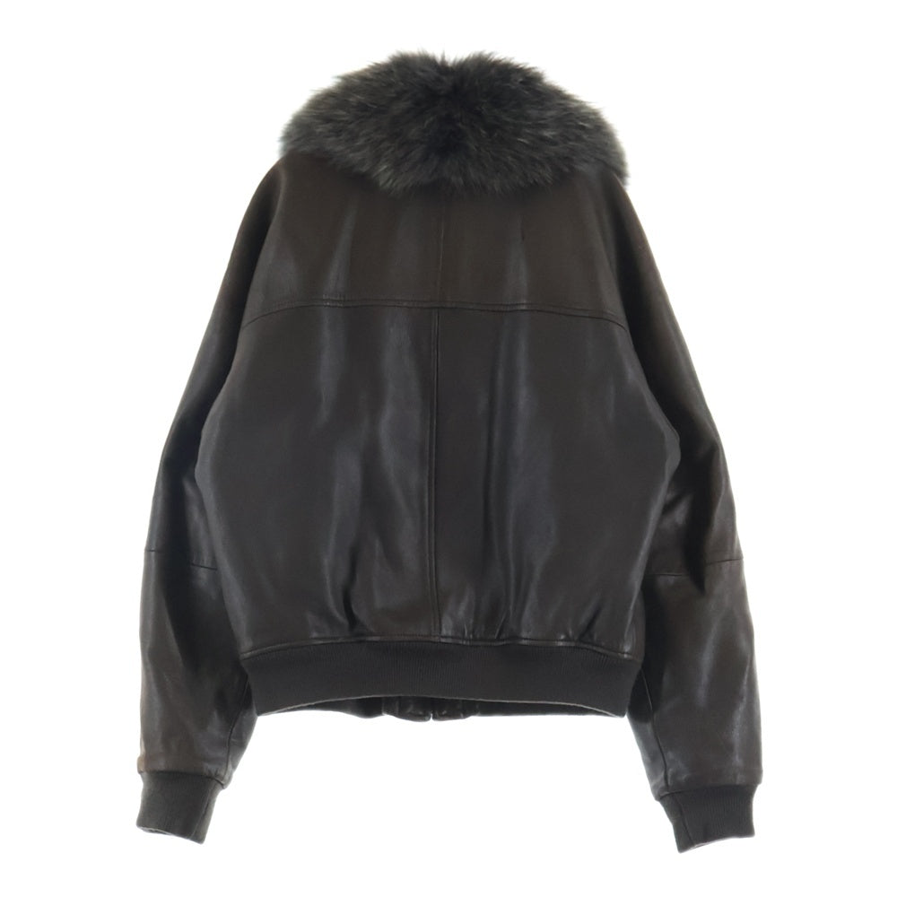 GUCCI(グッチ) TOM FORD期 Leather Jacket トムフォード期 裏地ラビット ラムレザージャケット ブラウン 116466 XM067