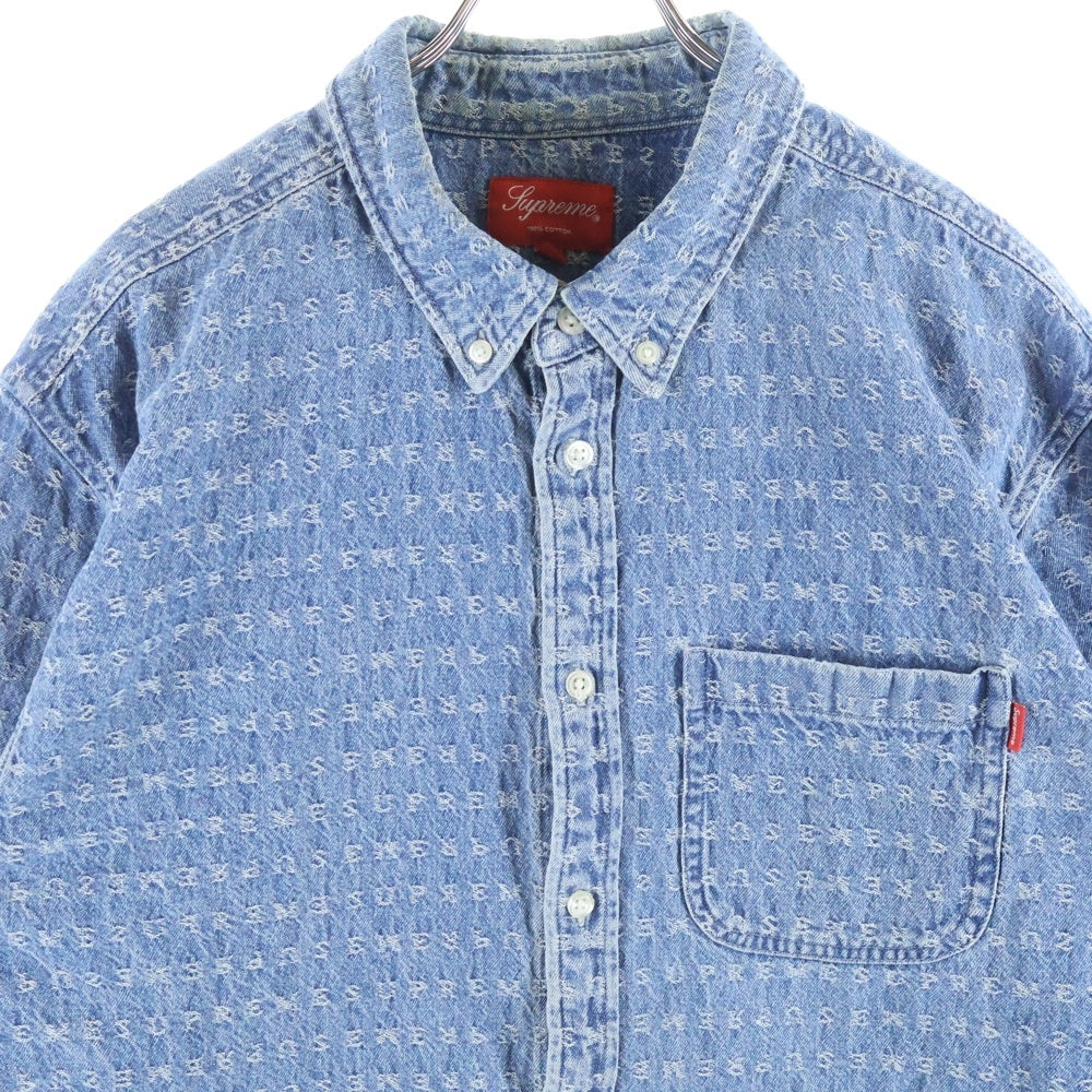 SUPREME(シュプリーム) 20SS Jacquard Logos Denim Shirt ジャガードロゴ デニム 長袖シャツ インディゴ