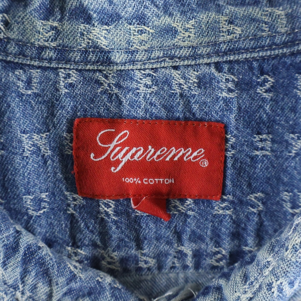 SUPREME(シュプリーム) 20SS Jacquard Logos Denim Shirt ジャガードロゴ デニム 長袖シャツ インディゴ
