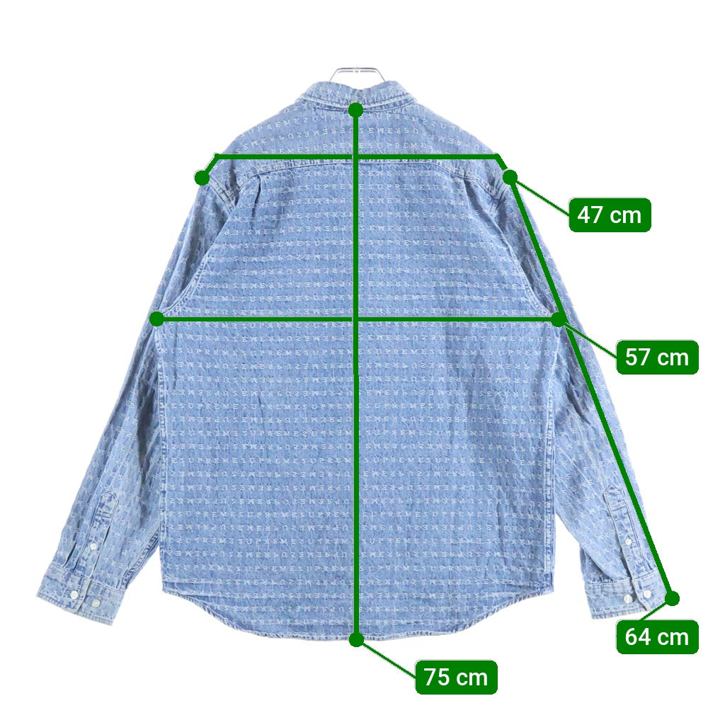 SUPREME(シュプリーム) 20SS Jacquard Logos Denim Shirt ジャガードロゴ デニム 長袖シャツ インディゴ