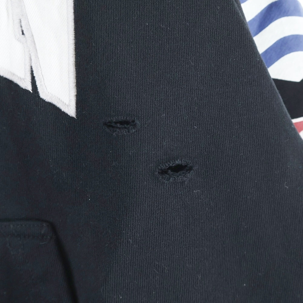 PROJECT G/R(プロジェクトジーアール) RECONSTRUCTED FOLDED ZIP HOODIE 再構築 ジップアップ フーディー パーカー ブラック