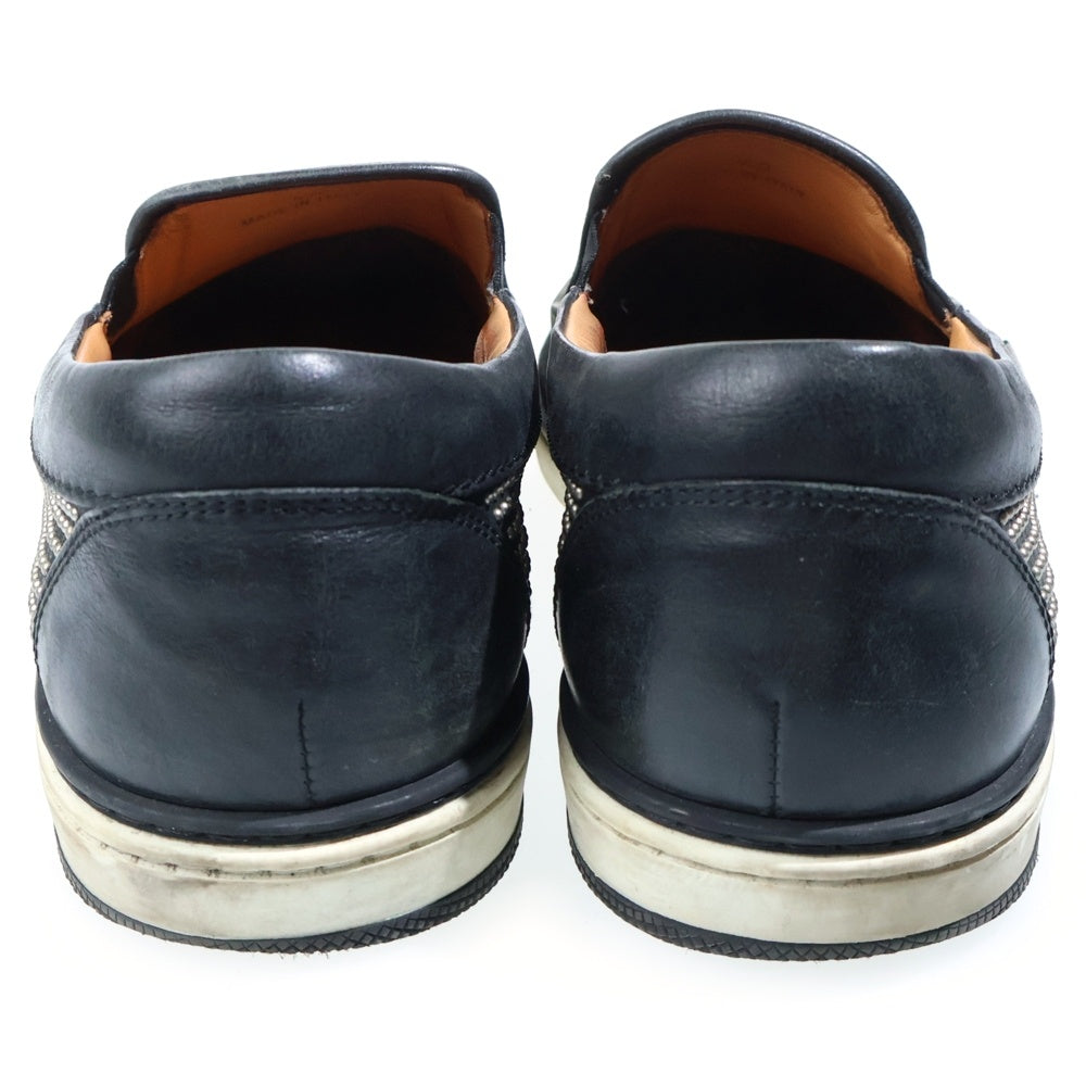 JIMMY CHOO(ジミーチュウ) スタッズ スリッポン レザーローカットスニーカー ブラック