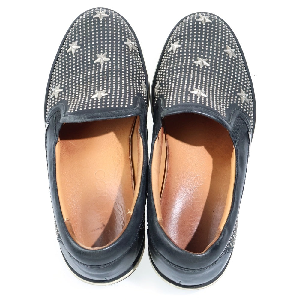 JIMMY CHOO(ジミーチュウ) スタッズ スリッポン レザーローカットスニーカー ブラック