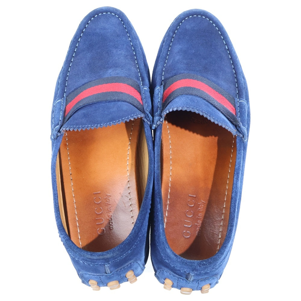GUCCI(グッチ) シェリーライン スウェード ドライビングシューズ ドレスシューズ ネイビー 304763