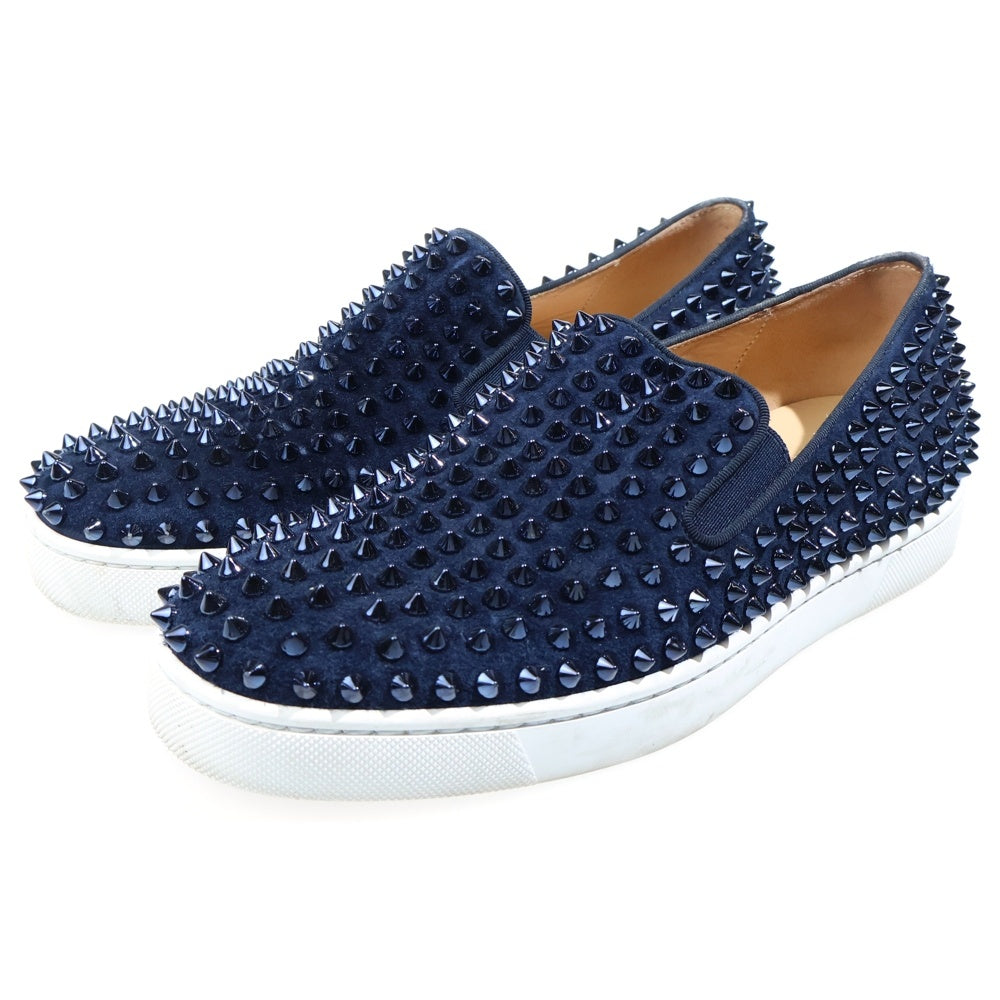 CHRISTIAN LOUBOUTIN(クリスチャンルブタン) Roller Boat スパイクスタッズ ローカットスニーカー ネイビー