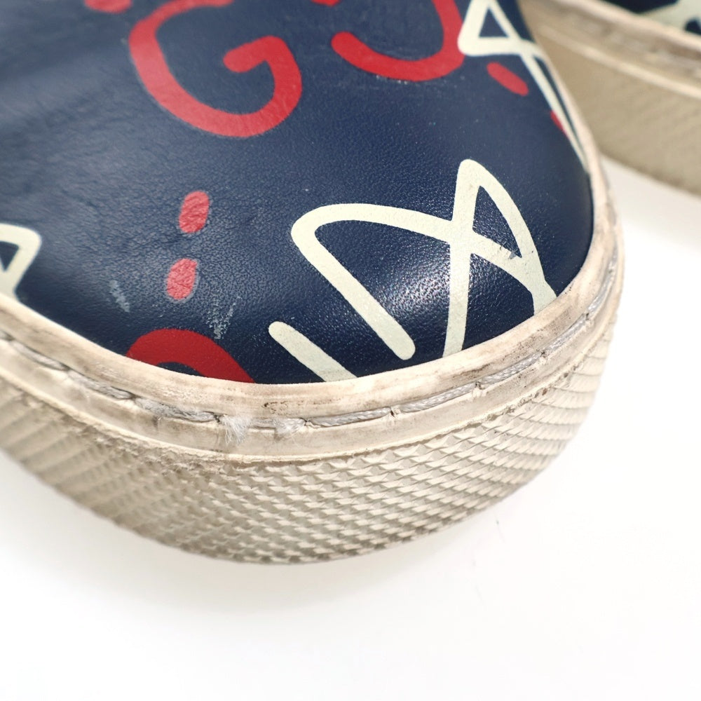 GUCCI(グッチ) ゴースト GG総柄 ローカットスニーカー スリッポン ネイビー 407364