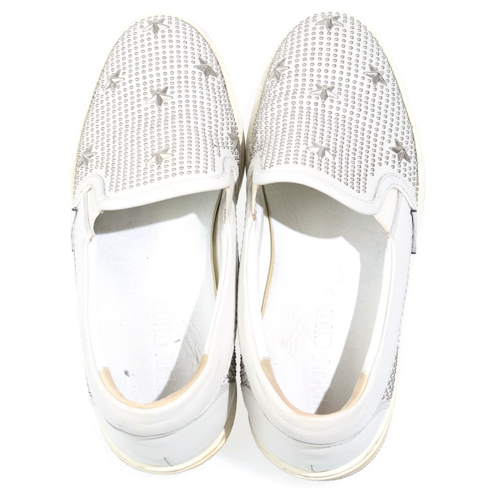 JIMMY CHOO(ジミーチュウ) スタッズ スリッポン レザーローカットスニーカー ホワイト