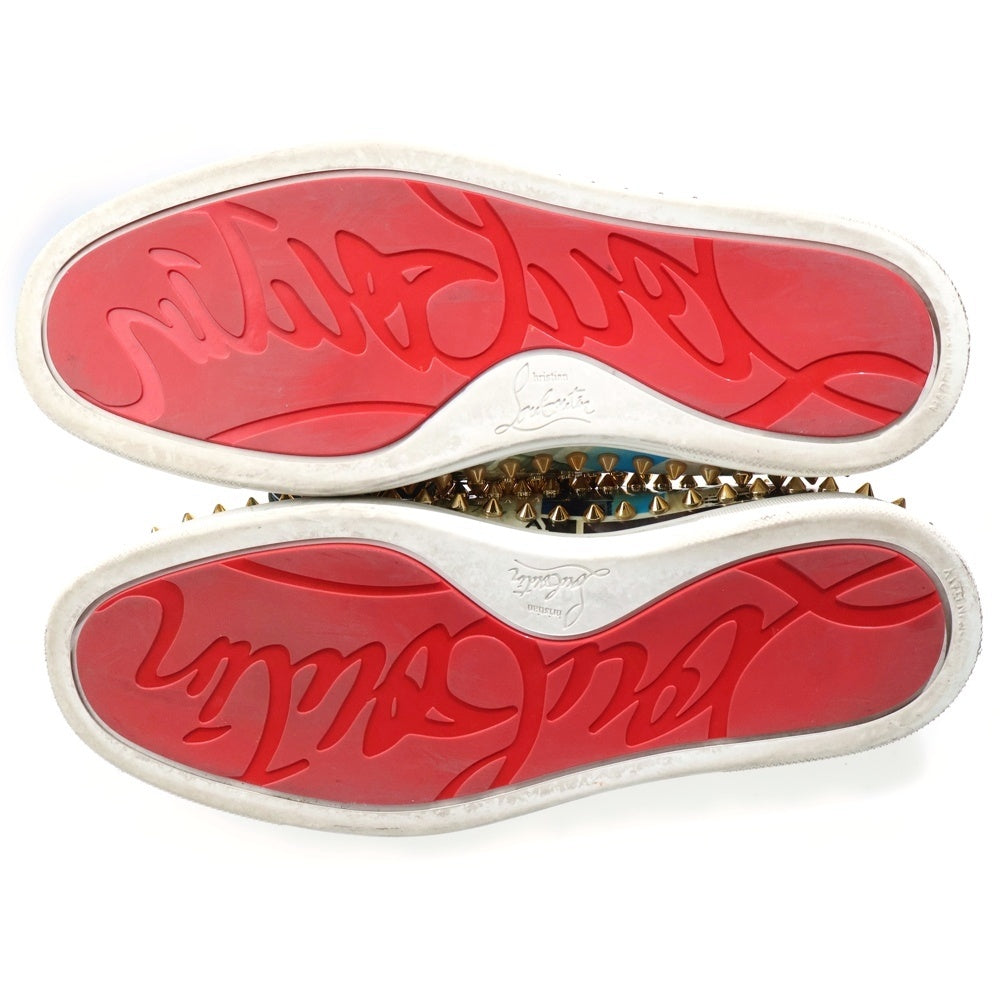 CHRISTIAN LOUBOUTIN(クリスチャンルブタン) Pik Boat パテントレザー スタッズ ローカットスニーカー マルチ
