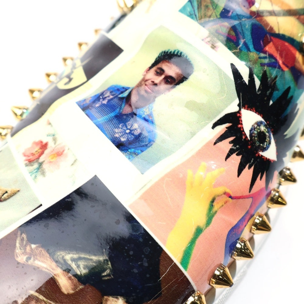 CHRISTIAN LOUBOUTIN(クリスチャンルブタン) Pik Boat パテントレザー スタッズ ローカットスニーカー マルチ