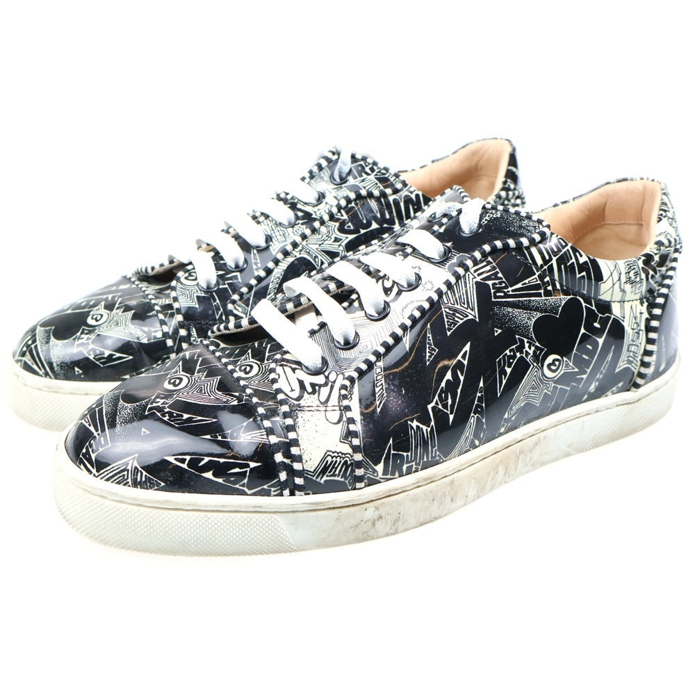 CHRISTIAN LOUBOUTIN(クリスチャンルブタン) Seavasteorlato Flat パテントレザー ローカットスニーカー マルチ