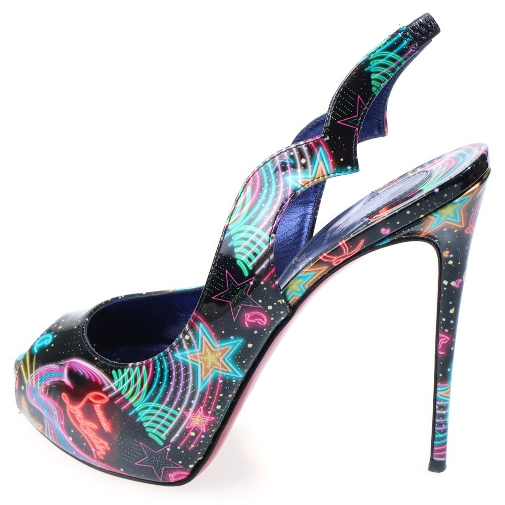 CHRISTIAN LOUBOUTIN(クリスチャンルブタン) Hot Chick Sling Alta パテントレザー パンプス マルチ レディース
