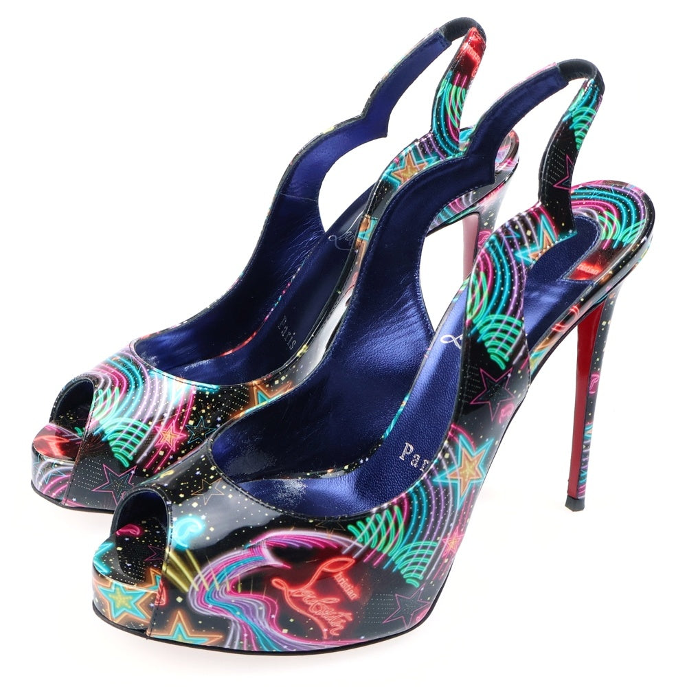 CHRISTIAN LOUBOUTIN(クリスチャンルブタン) Hot Chick Sling Alta パテントレザー パンプス マルチ レディース