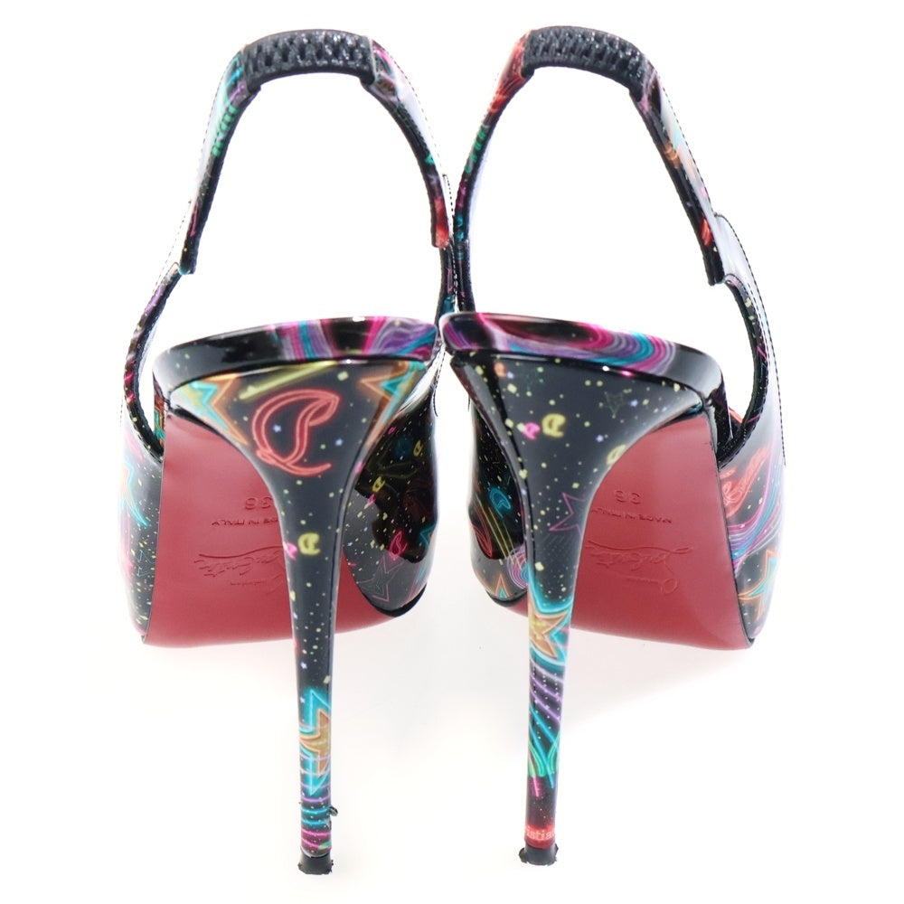 CHRISTIAN LOUBOUTIN(クリスチャンルブタン) Hot Chick Sling Alta パテントレザー パンプス マルチ レディース