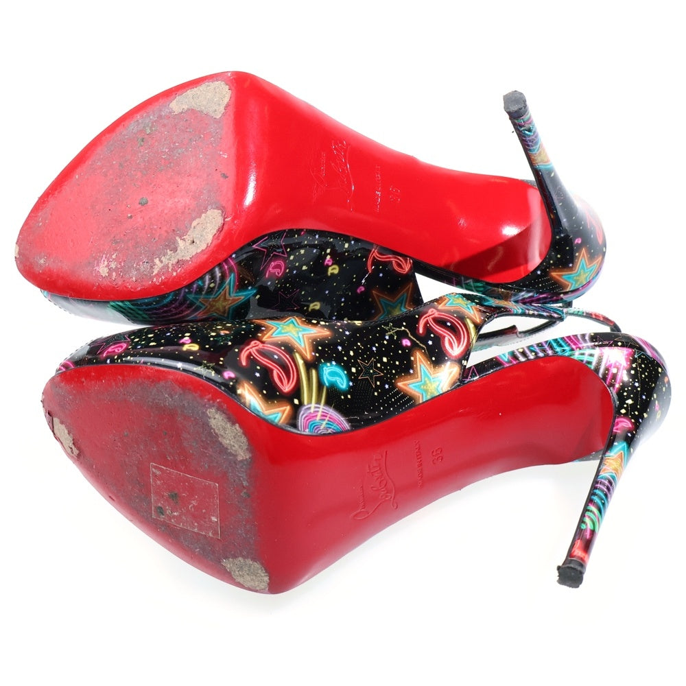 CHRISTIAN LOUBOUTIN(クリスチャンルブタン) Hot Chick Sling Alta パテントレザー パンプス マルチ レディース