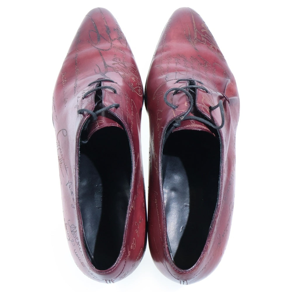 Berluti(ベルルッティ) スクリット カリグラフィ レザードレスシューズ 革靴 バーガンディ