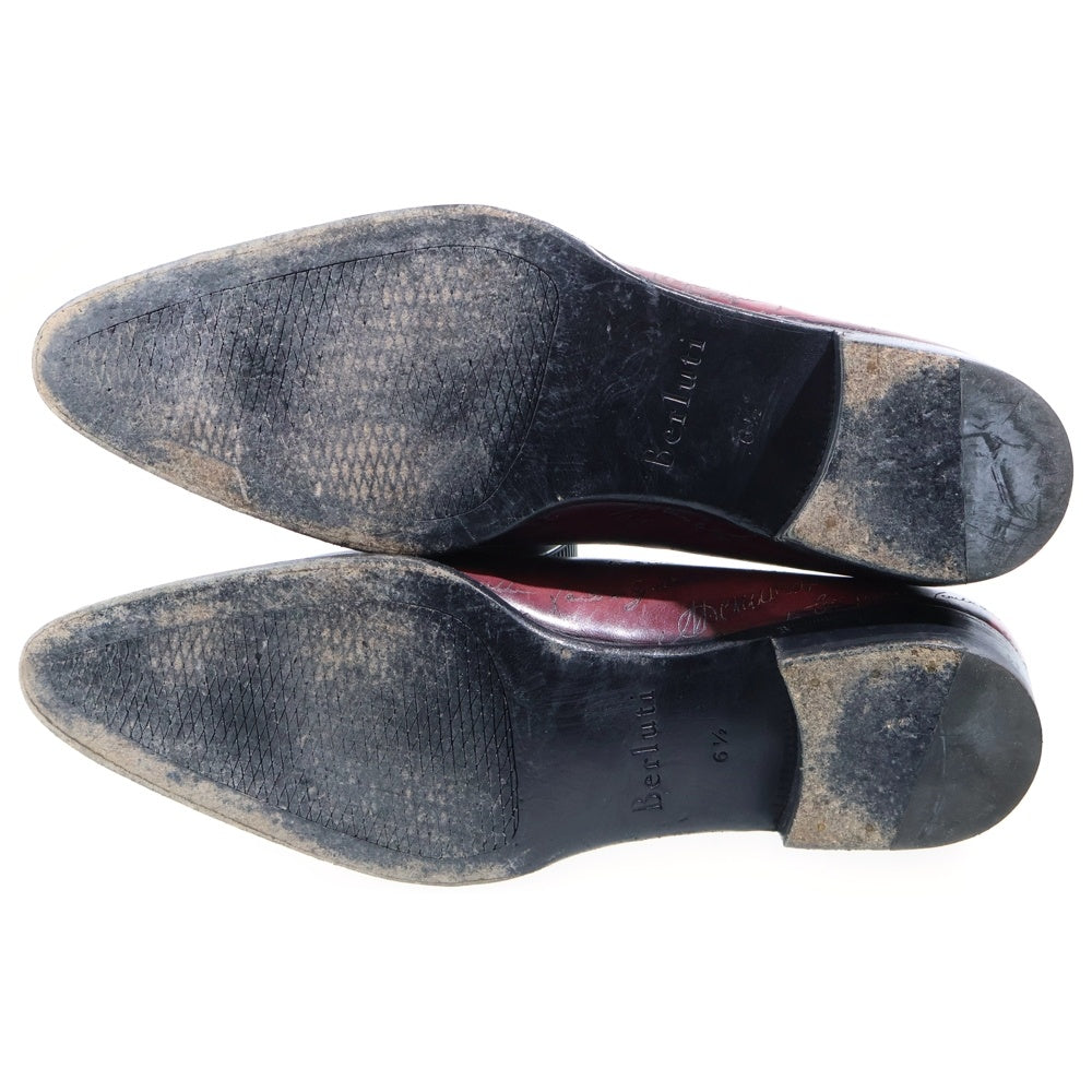 Berluti(ベルルッティ) スクリット カリグラフィ レザードレスシューズ 革靴 バーガンディ