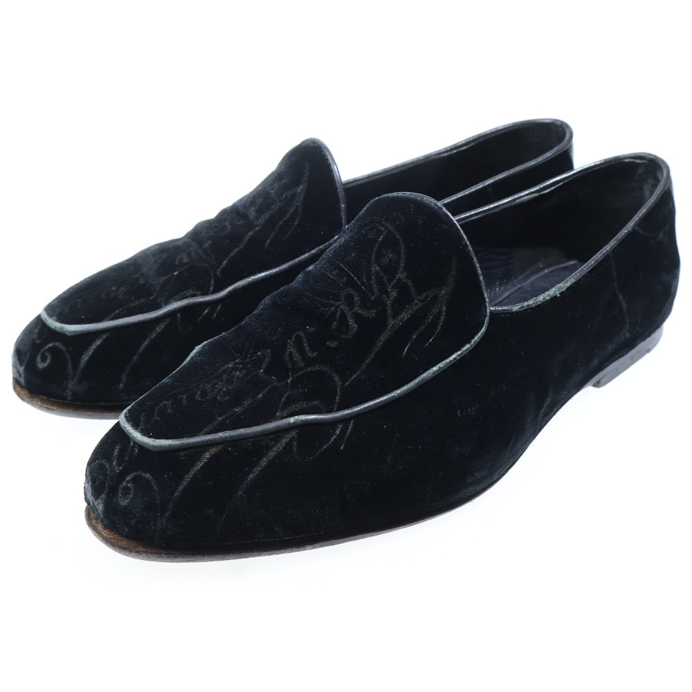 Berluti(ベルルッティ) カリグラフィ ベロア ドライビングシューズ ドレスシューズ ブラック