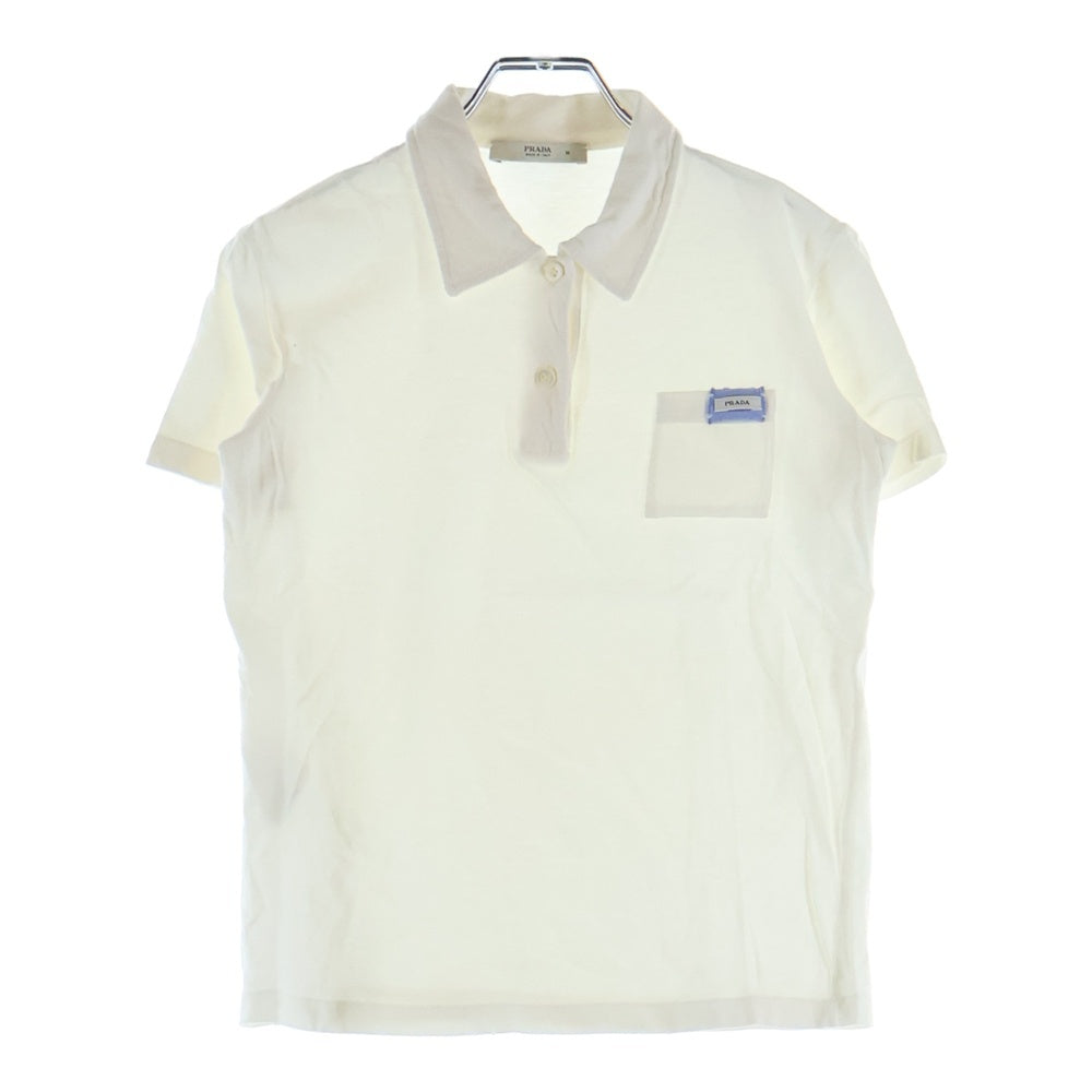 PRADA(プラダ) ロゴプリント 半袖ポロシャツ ホワイト