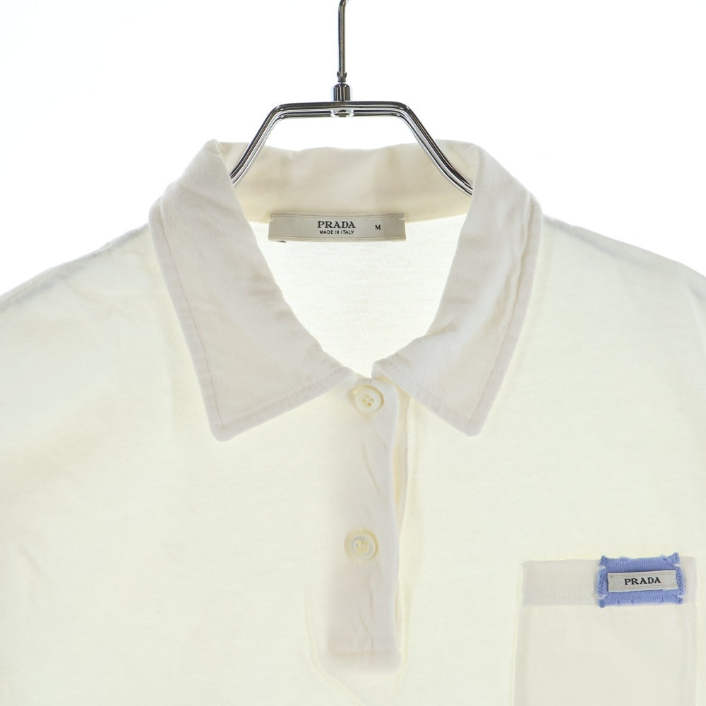 PRADA(プラダ) ロゴプリント 半袖ポロシャツ ホワイト