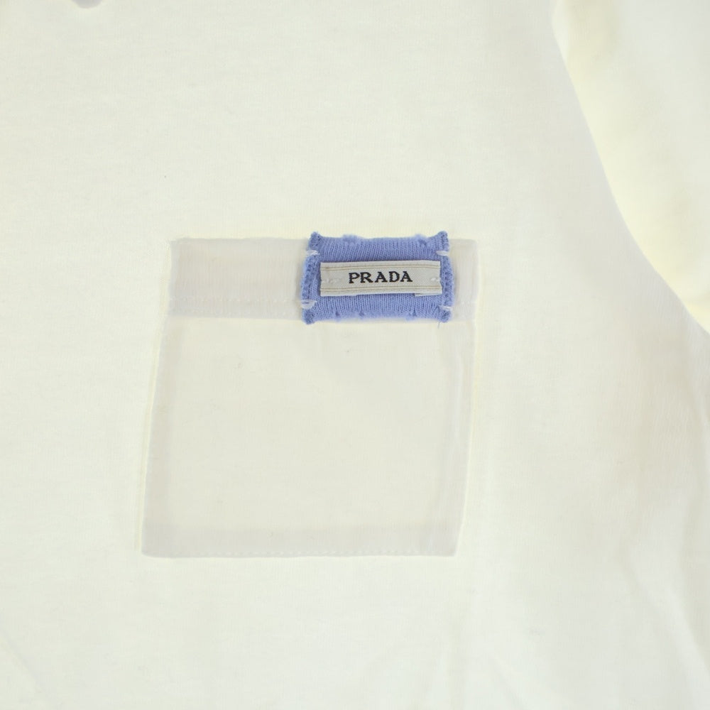 PRADA(プラダ) ロゴプリント 半袖ポロシャツ ホワイト
