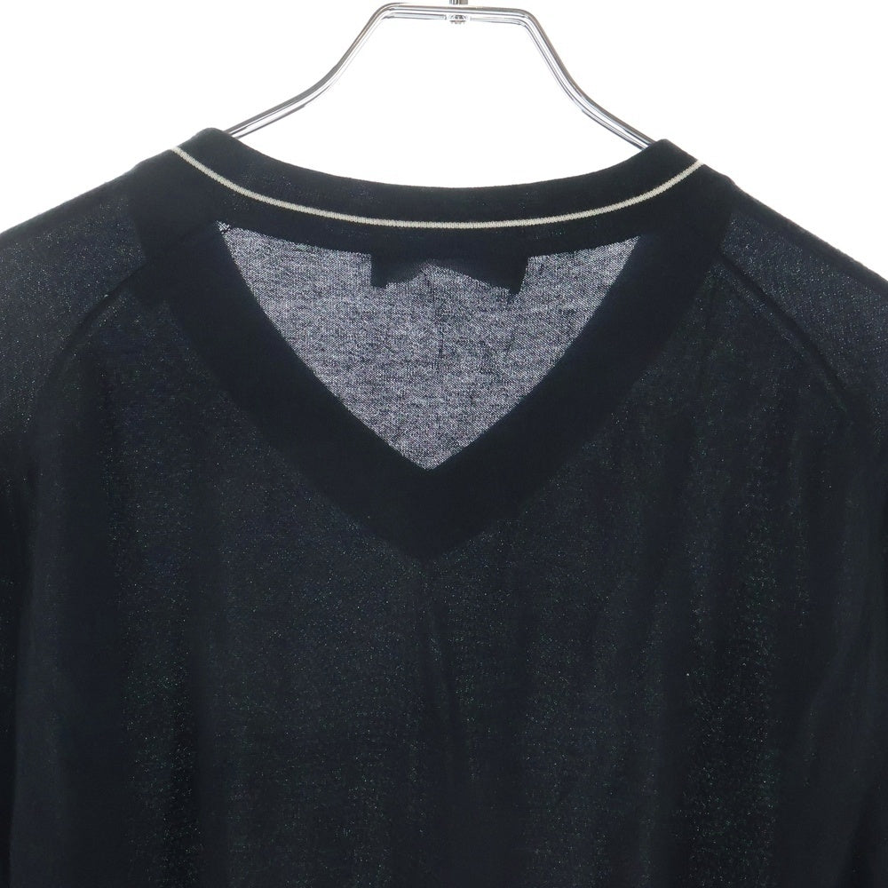DOLCE & GABBANA(ドルチェアンドガッバーナ) カシミヤ Vネックニットセーター ブラック GQ211K F74AY