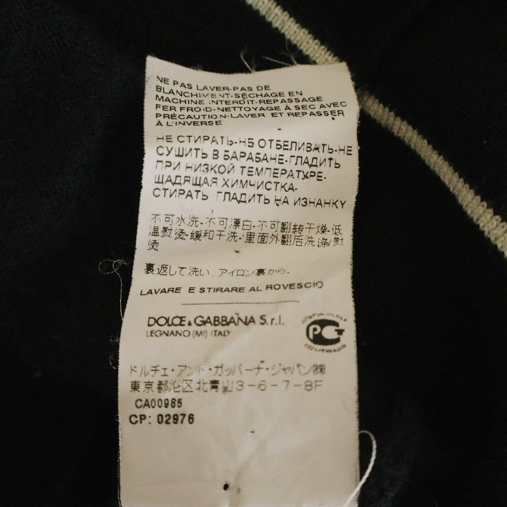 DOLCE & GABBANA(ドルチェアンドガッバーナ) カシミヤ Vネックニットセーター ブラック GQ211K F74AY