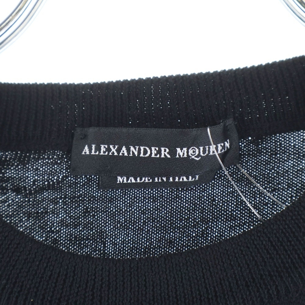 Alexander McQueen(アレキサンダーマックイーン) スカル刺繍 クルーネックニットセーター ブラック 551169 Q1WSO