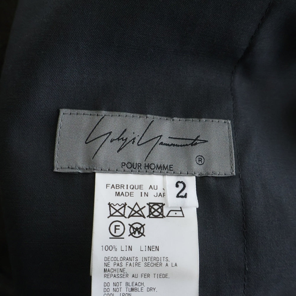 Yohji Yamamoto POUR HOMME(ヨウジヤマモト プールオム) INK DYED TWILL R-INK-DYED OUT POCKET JKT&PNT インク染め アウトポケット ジャケット パンツ セットアップ ブラック HS-J09-300