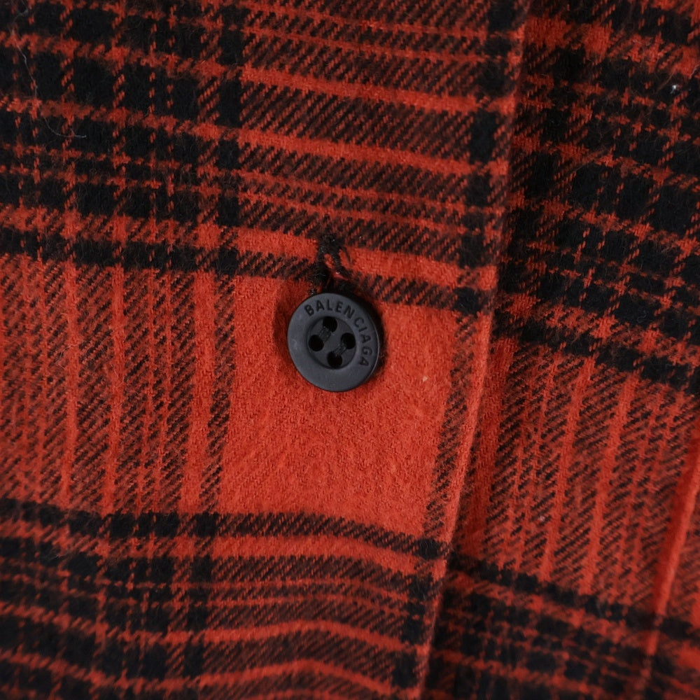 BALENCIAGA(バレンシアガ) 22AW Reversible Check Shirt リバーシブルチェック 長袖シャツ レッド 720105 TNM23