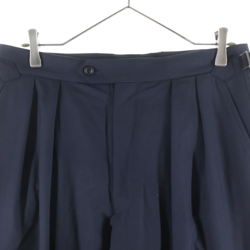 ULTERIOR(アルテリア) ULTERIOR(アルテリア) Super Fine Wool Tropical Tucked Trousers スーパーファインウールトロピカルタックトラウザーパンツ ネイビー