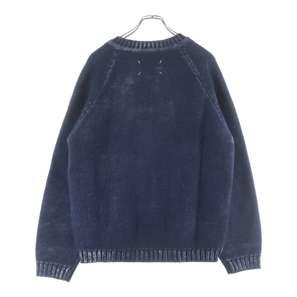 Maison Margiela(メゾンマルジェラ) 22SS V Neck Heavy Knit Sweater パッチワーク Vネック ヘビーニットセーター ネイビー S50GP0267 S17996