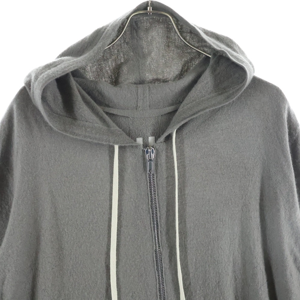 Rick Owens(リックオウエンス) 22SS Cashmere Knit Zipped Hoodieカシミヤ ジップアップニットパーカー グレー RU01B1614-WSB