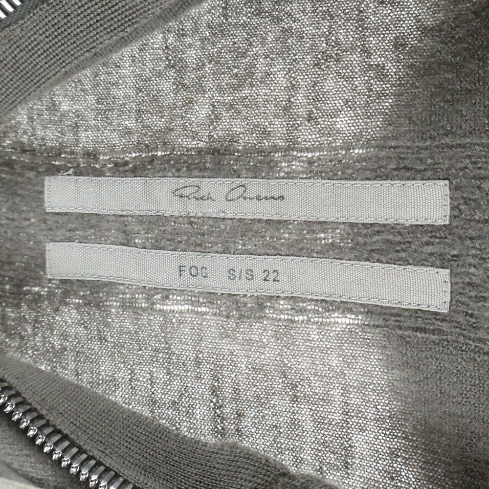 Rick Owens(リックオウエンス) 22SS Cashmere Knit Zipped Hoodieカシミヤ ジップアップニットパーカー グレー RU01B1614-WSB