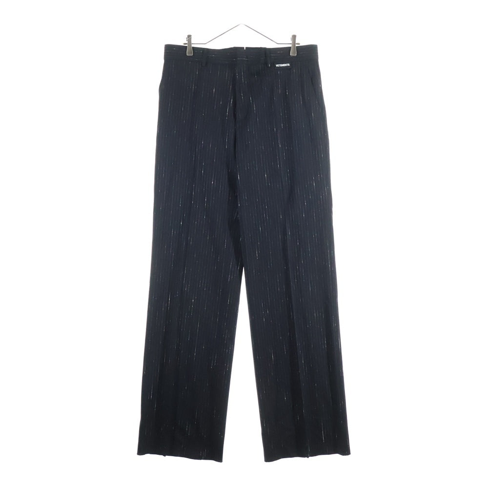 VETEMENTS(ヴェトモン) Pinstripe Pants ピンストライプ スラックス パンツ ブラック MA52PA540P