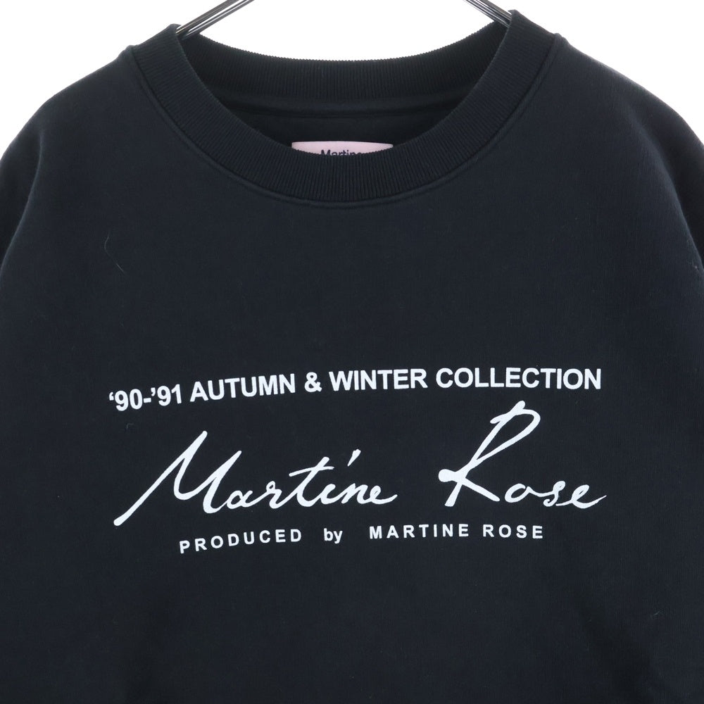 MARTINE ROSE(マーティンローズ) Sweatshirt ロゴプリント クルーネックスウェットトレーナー ブラック