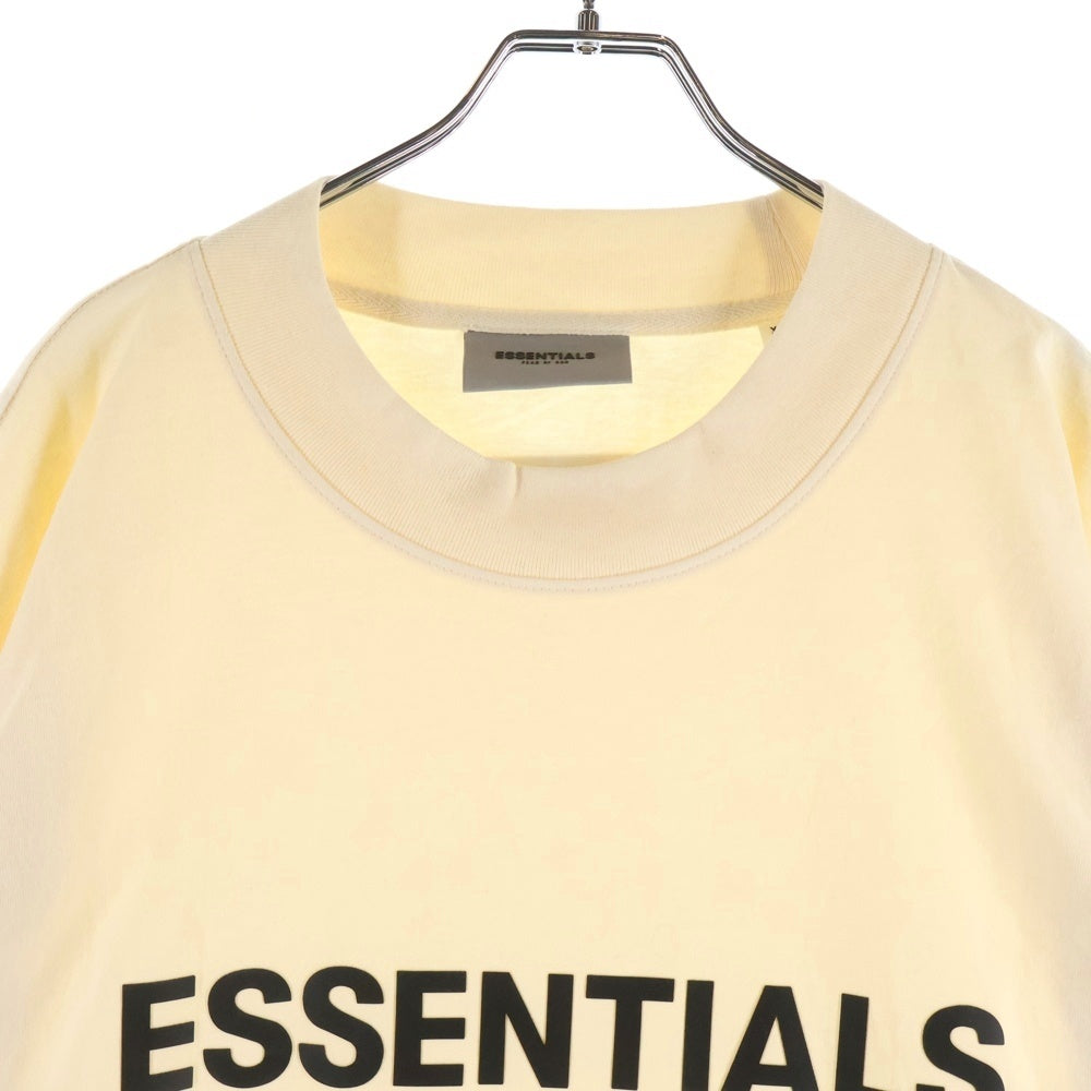 FEAR OF GOD ESSENTIALS(フィアオブゴッド エッセンシャルズ) L/S T-SHIRT フロントラバーロゴ 長袖Tシャツ ロンT アイボリー