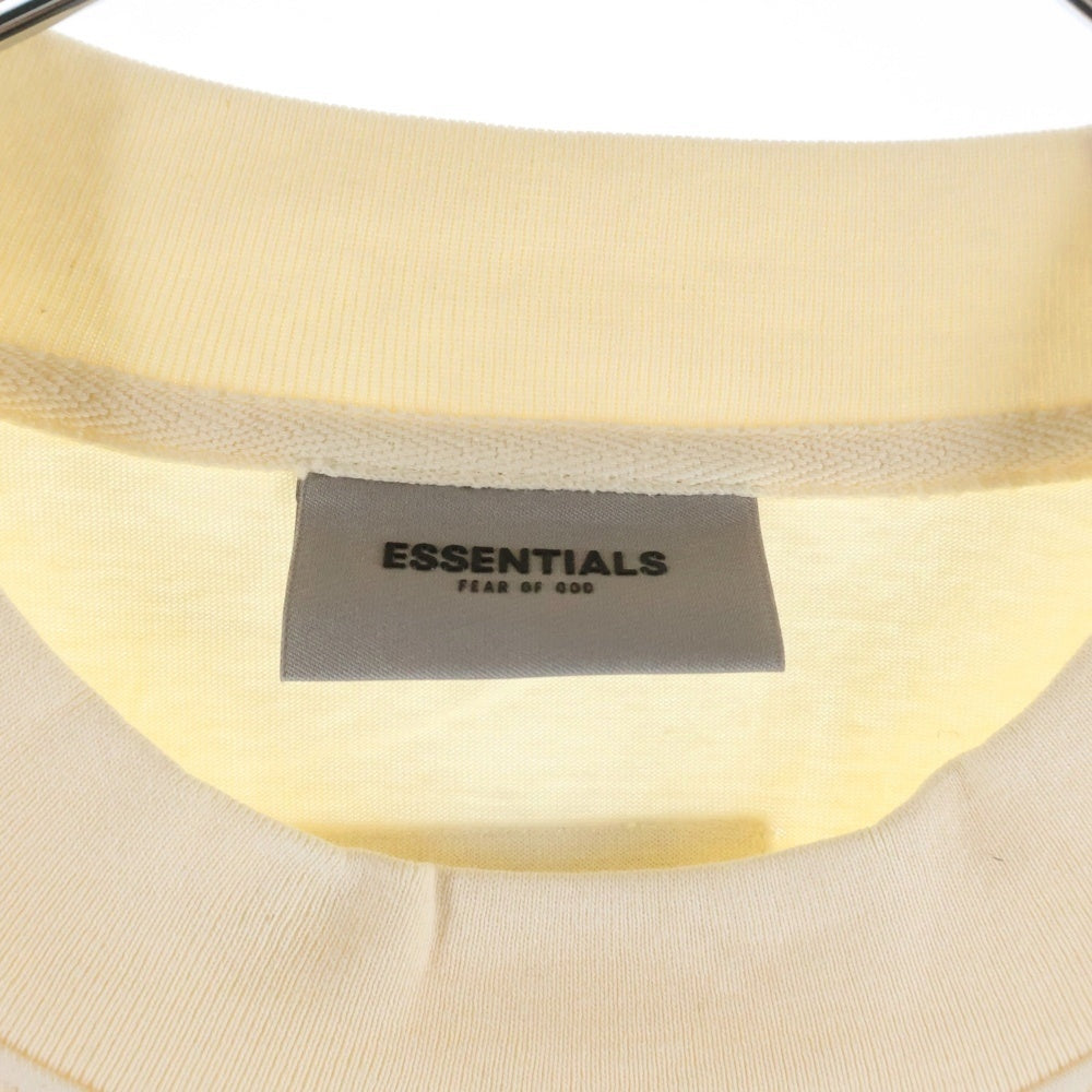 FEAR OF GOD ESSENTIALS(フィアオブゴッド エッセンシャルズ) L/S T-SHIRT フロントラバーロゴ 長袖Tシャツ ロンT アイボリー