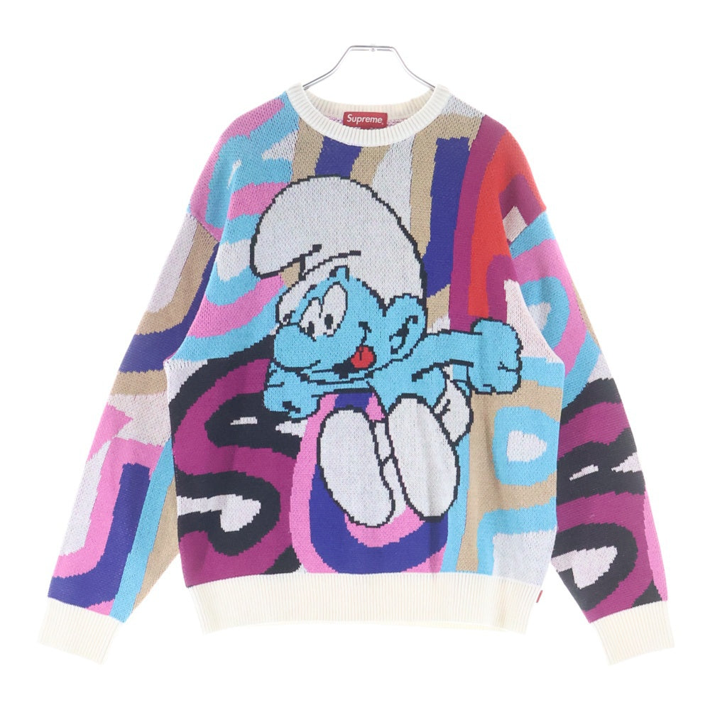 SUPREME(シュプリーム) 20AW Smurfs Sweater スマーフ 総柄 クルーネックニットセーター マルチ