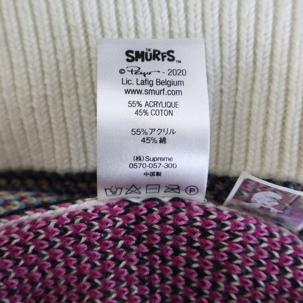 SUPREME(シュプリーム) 20AW Smurfs Sweater スマーフ 総柄 クルーネックニットセーター マルチ