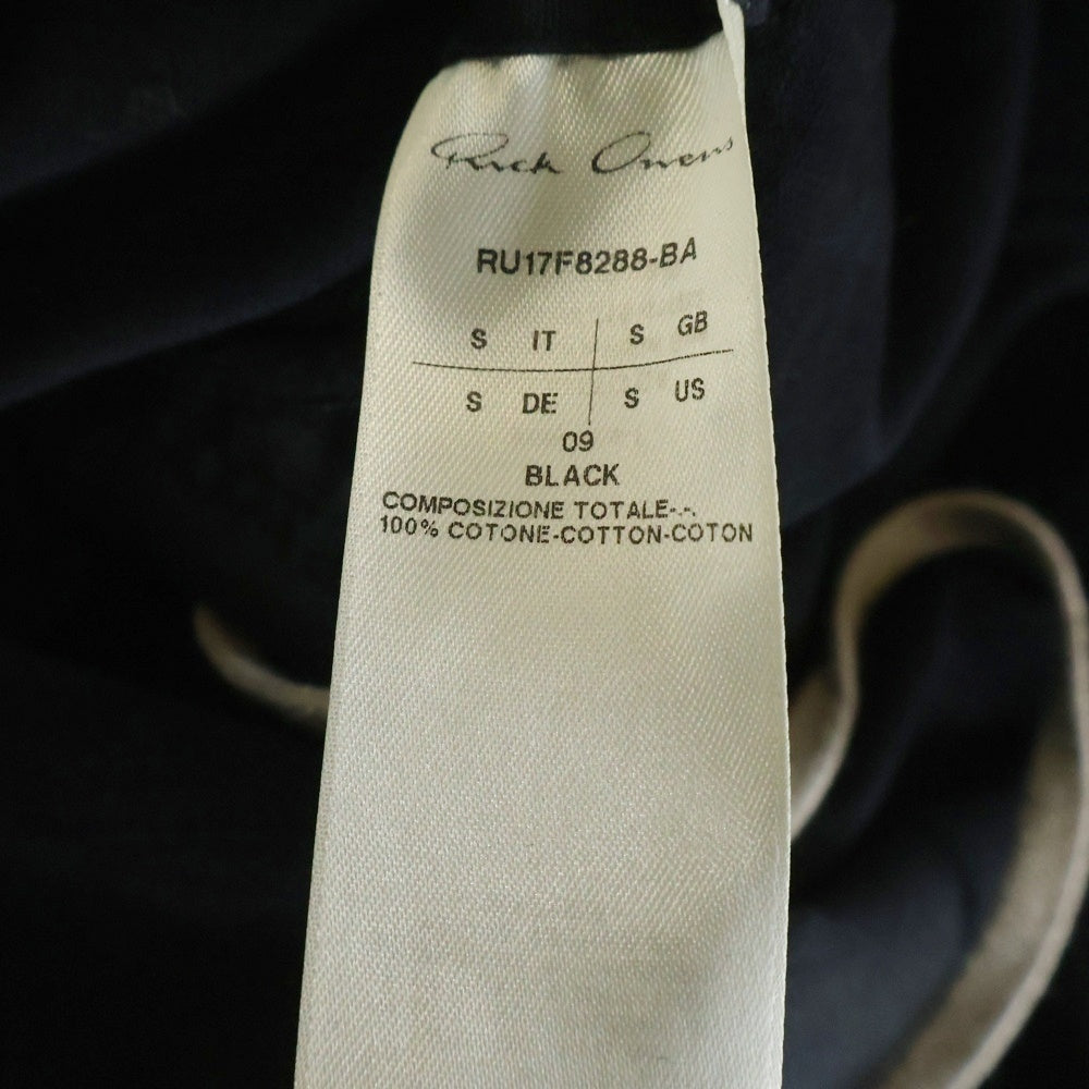 Rick Owens(リックオウエンス) 17AW Drawstring Hoodie ジップアップロングパーカー フーディー ブラック RU17F8288-BA