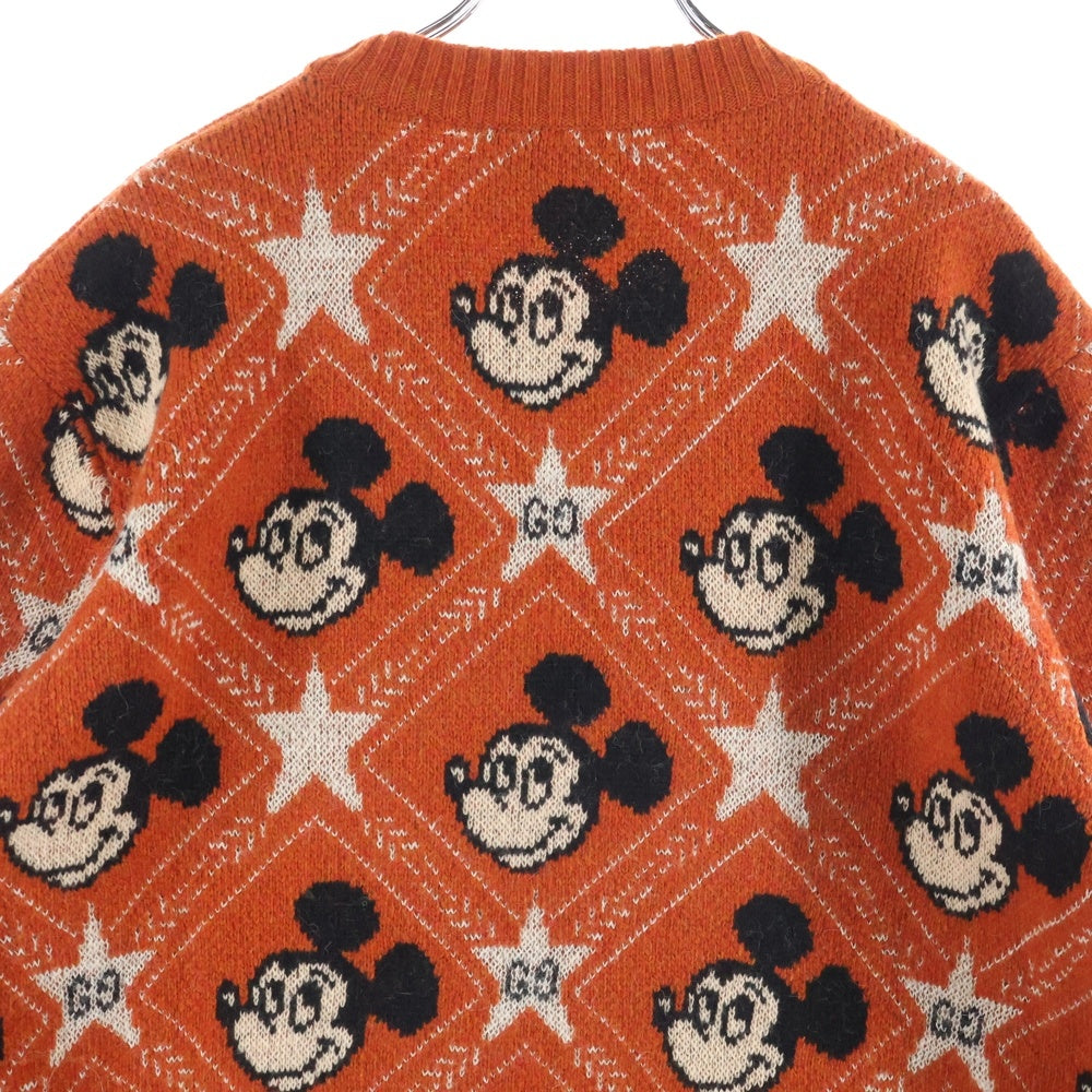 GUCCI(グッチ) ×Disney Mickey Mouse Pattern Crewneck Knitted Sweater ディズニー クルーネックウールニットセーター レッド 601563 XKA57
