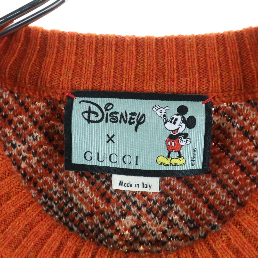 GUCCI(グッチ) ×Disney Mickey Mouse Pattern Crewneck Knitted Sweater ディズニー クルーネックウールニットセーター レッド 601563 XKA57