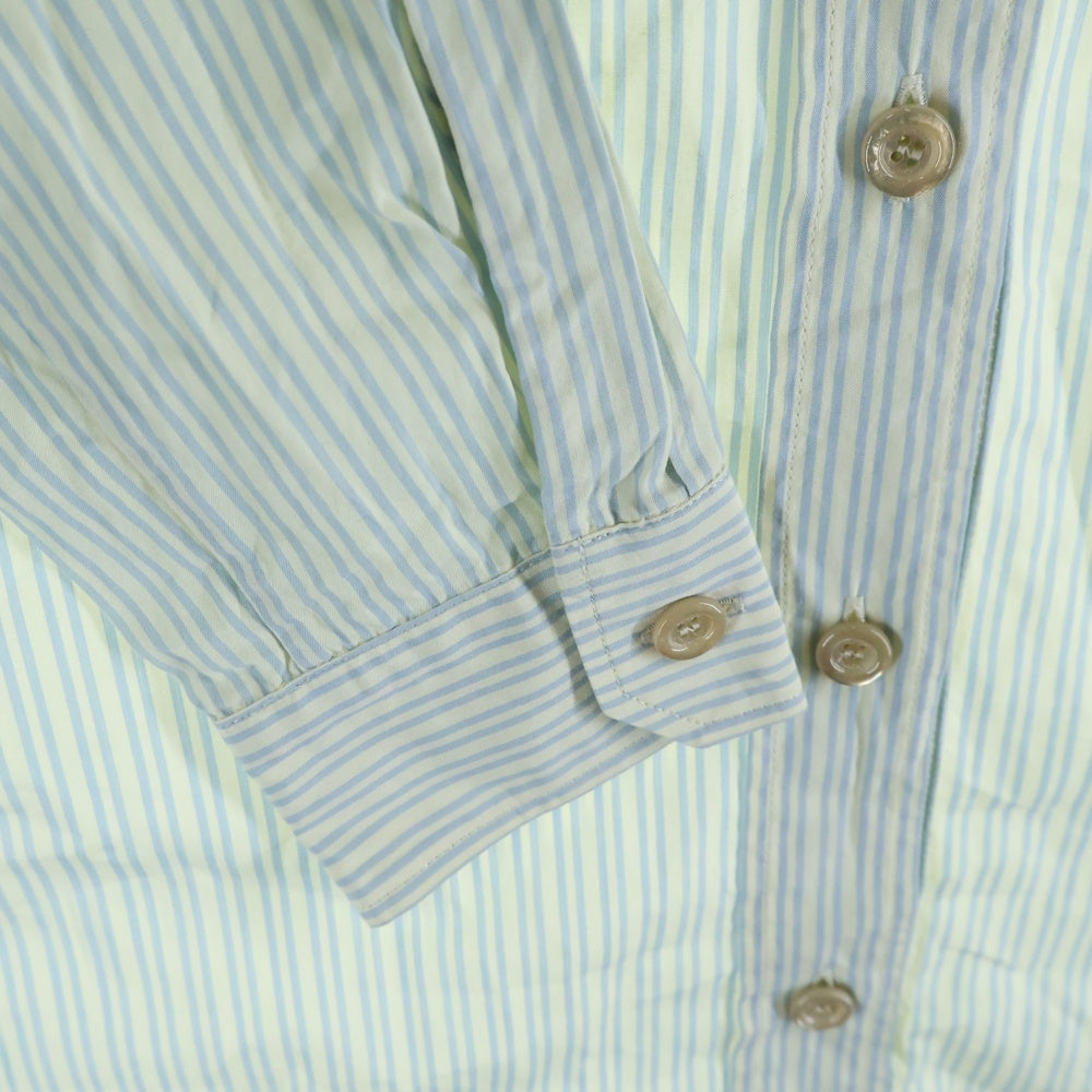 GUCCI(グッチ) Flower Embroidery Shirt ストライプ 花柄刺繍 長袖シャツ ブラウス ブルー レディース 497747 Z310F