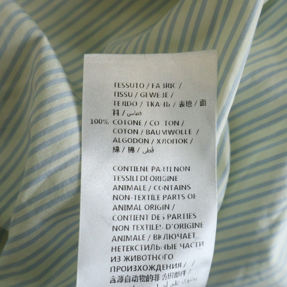 GUCCI(グッチ) Flower Embroidery Shirt ストライプ 花柄刺繍 長袖シャツ ブラウス ブルー レディース 497747 Z310F