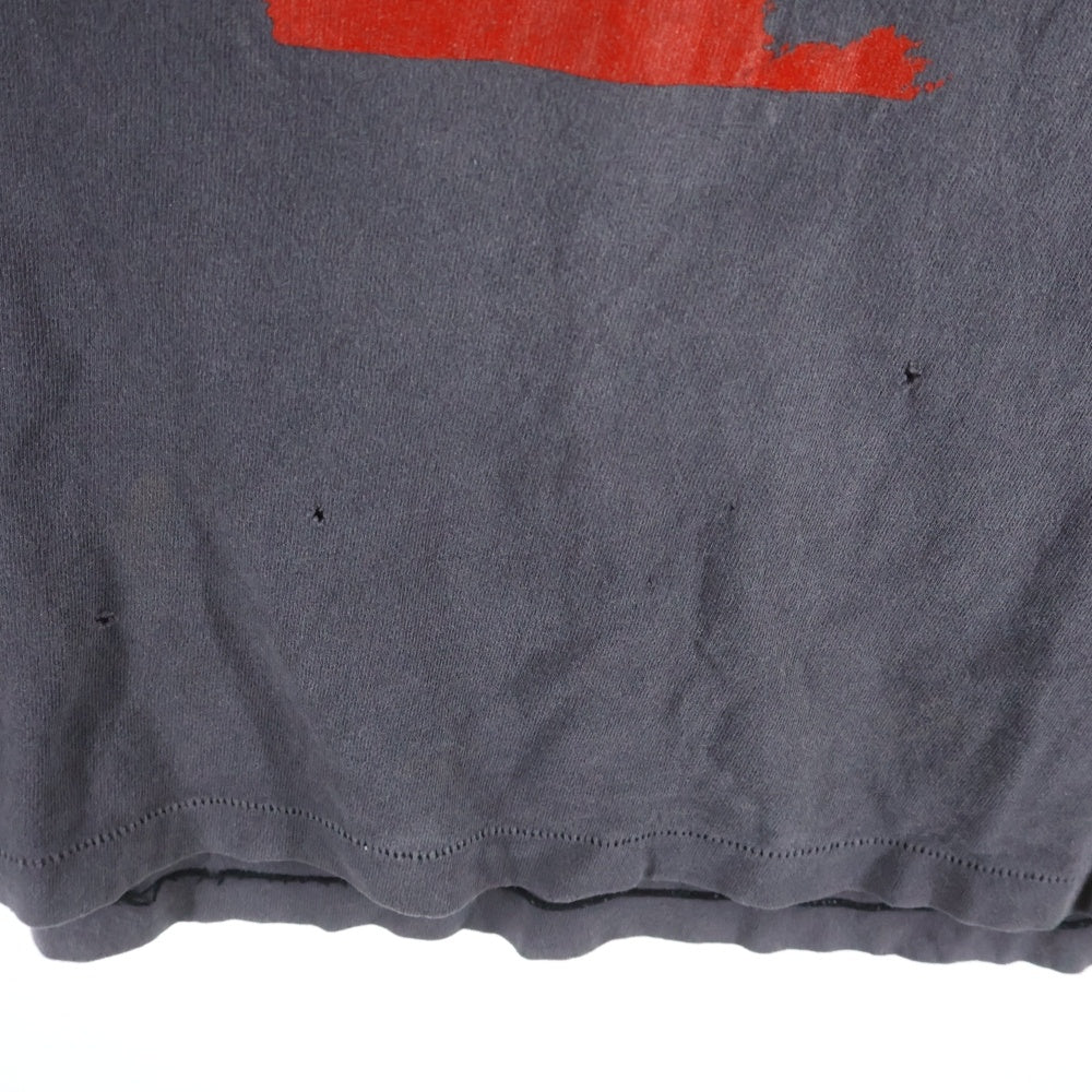 SAINT MICHAEL(セントマイケル) 24SS ×Kosuke Kawamura KK SS TEE LOVE BEYOND ダメージ加工 半袖Tシャツ グレー SM-YS8-0000-C23