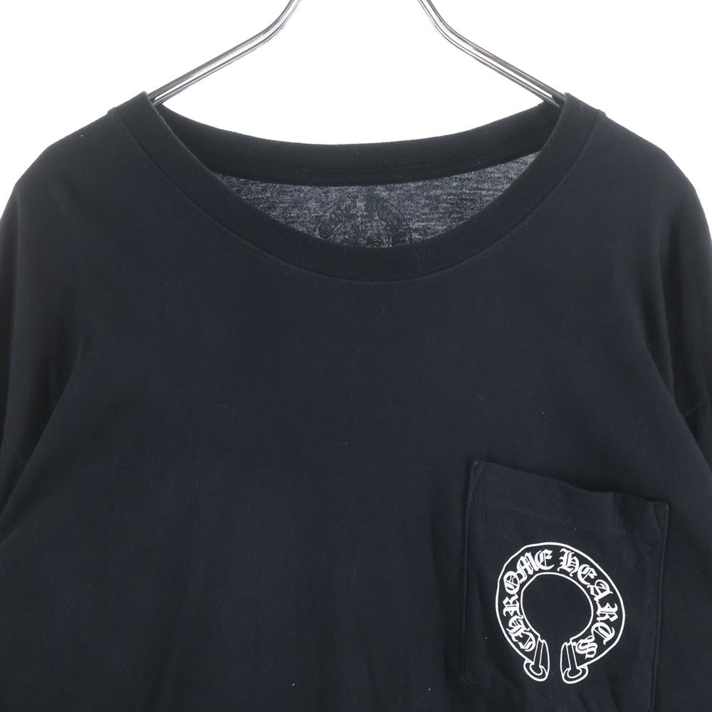 CHROME HEARTS(クロムハーツ) CH L/S T-SHIRT アームフローラル バックホースシュープリント 長袖Tシャツ ロンT ブラック