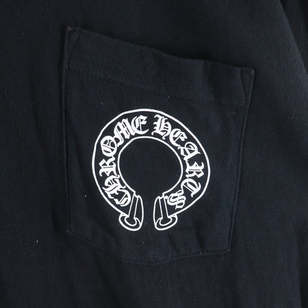 CHROME HEARTS(クロムハーツ) CH L/S T-SHIRT アームフローラル バックホースシュープリント 長袖Tシャツ ロンT ブラック