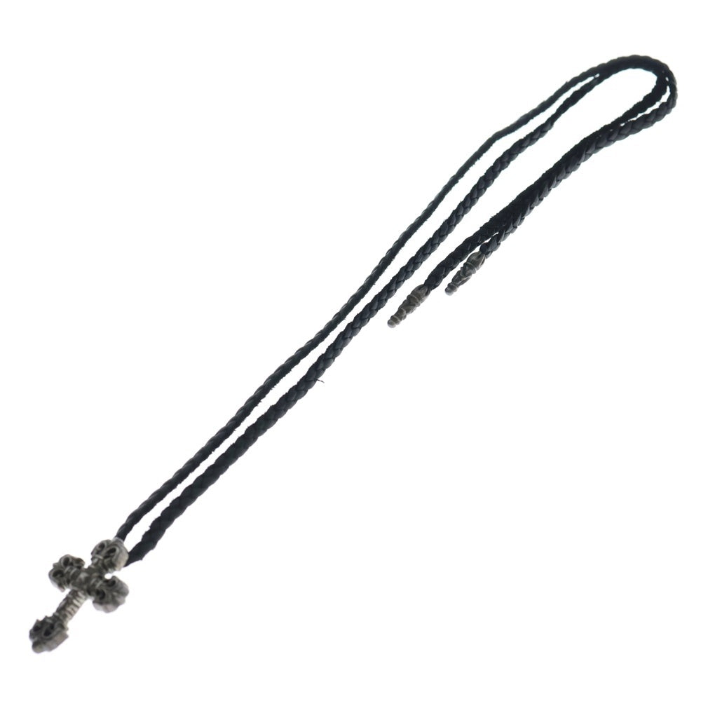 CHROME HEARTS(クロムハーツ) FILIG CROSS-XSM LB フィリグリー クロス レザーブレイド ネックレス シルバー
