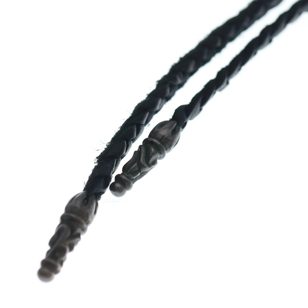 CHROME HEARTS(クロムハーツ) FILIG CROSS-XSM LB フィリグリー クロス レザーブレイド ネックレス シルバー