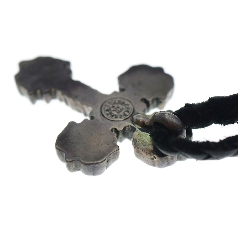CHROME HEARTS(クロムハーツ) FILIG CROSS-XSM LB フィリグリー クロス レザーブレイド ネックレス シルバー